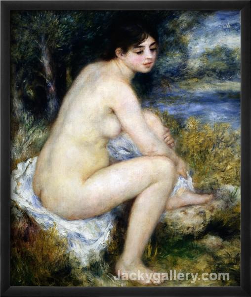 Woman Undresses Sitting in a Landscape by Pierre Auguste Renoir paintings reproduction